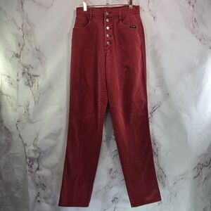 Rocky Mountain Jeans Women 28x36 Red High Rise Denim Western Vtg 90s Button Fly